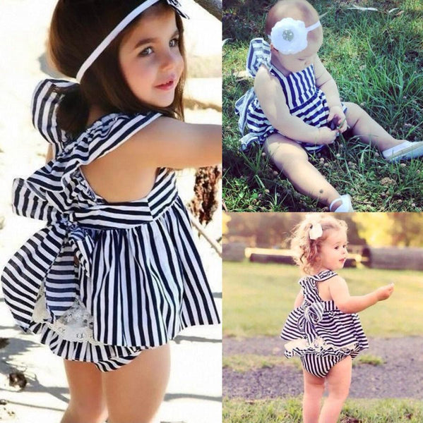 Backless Dress Bow Outfit